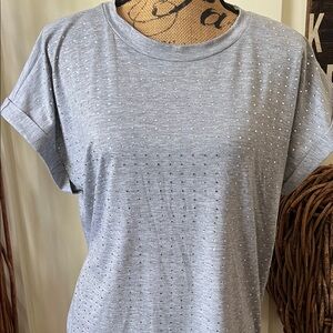 Gray Rhinestone Embellished Women's Top Nwot
